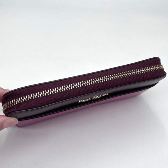 Kate Spade Staci Purple & Pink Color Block Large Bifold Wallet - Picture 6 of 12